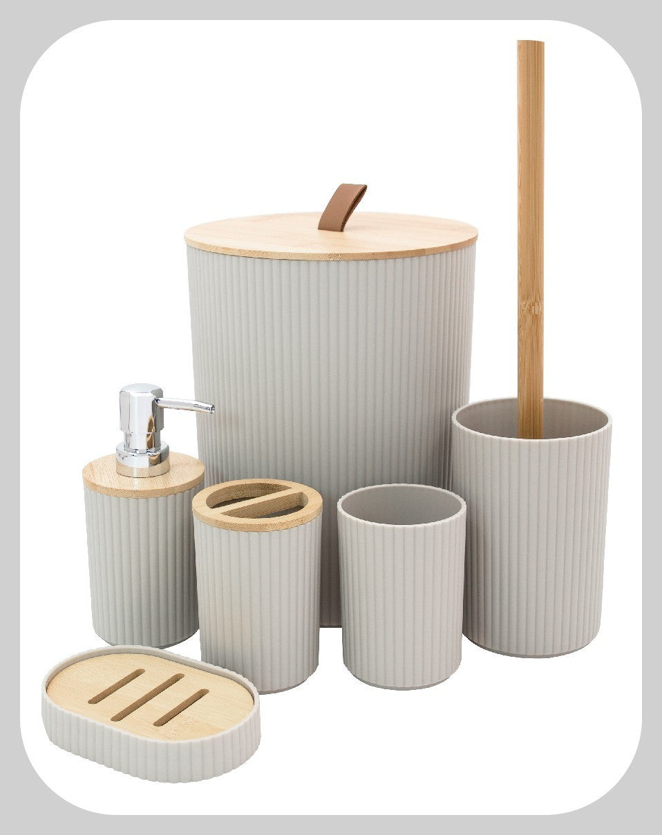 6pc Bathroom Set - Stone