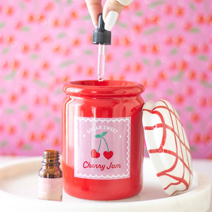 Cherry Jam Jar Oil Burner and Wax Warmer ideal gift these are so cute