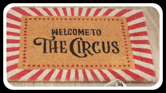 Red Welcome to the Circus Doormat Coir Brand new.