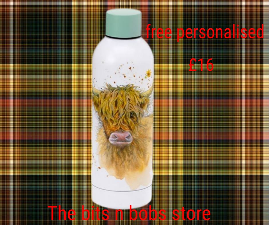 Personalised Highland Cow Drinks Bottle