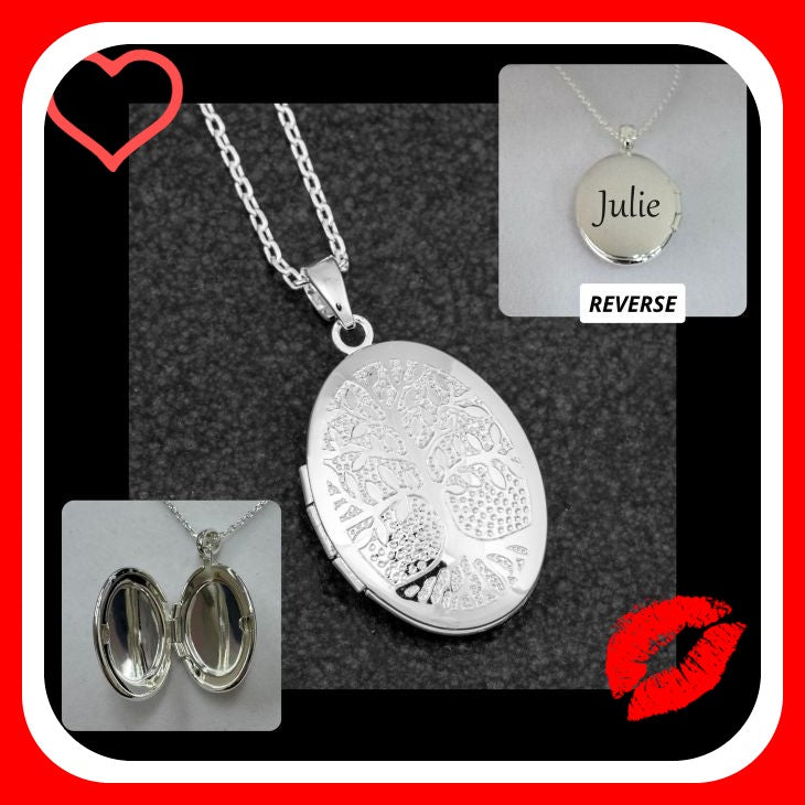 Tree of Life Locket great for Valentines gift free Engraving on reverse