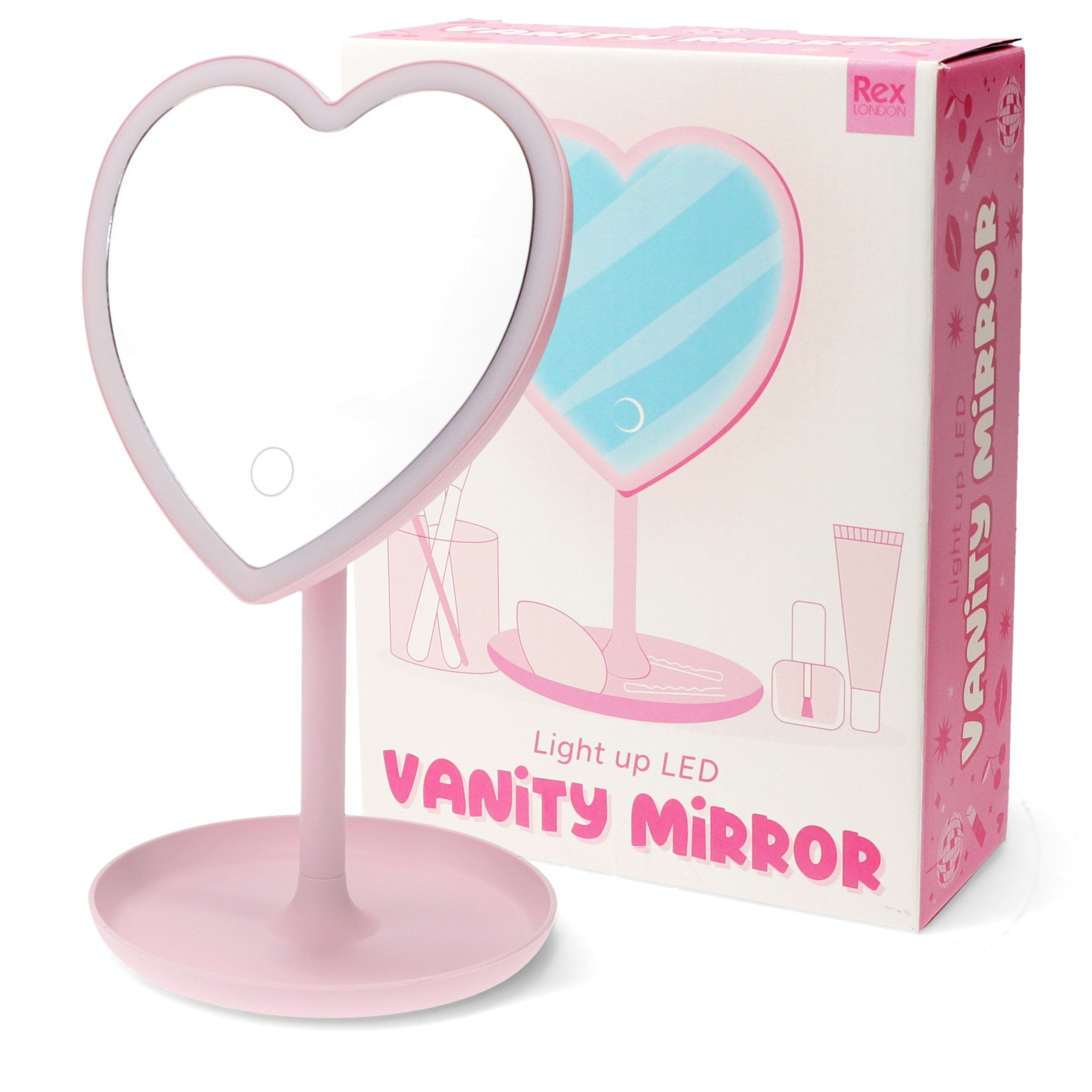 Light Up Vanity Mirror - Heart boxed ideal as a gift