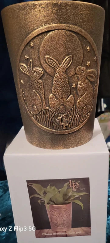 Moon Shadows Bronze Terracotta Plant Pot by Lisa Parker Brand New Boxed