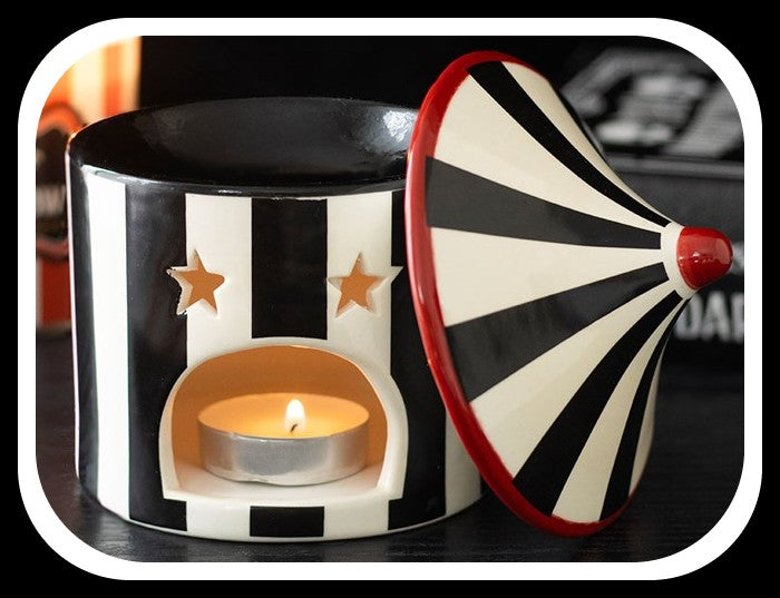 Black Striped Circus Tent Oil Burner Boxed Brand new Ideal gift
