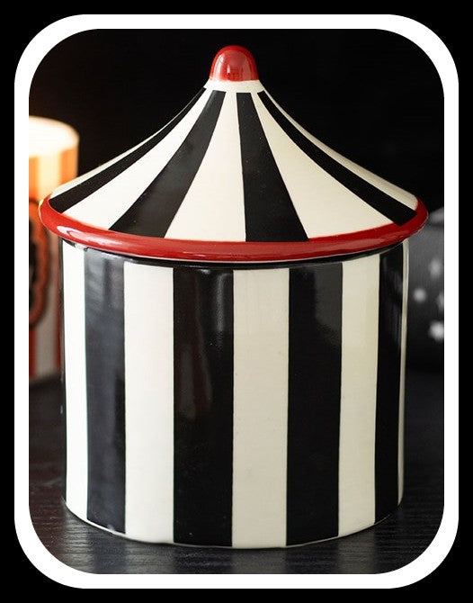 Black Striped Circus Tent Oil Burner Boxed Brand new Ideal gift
