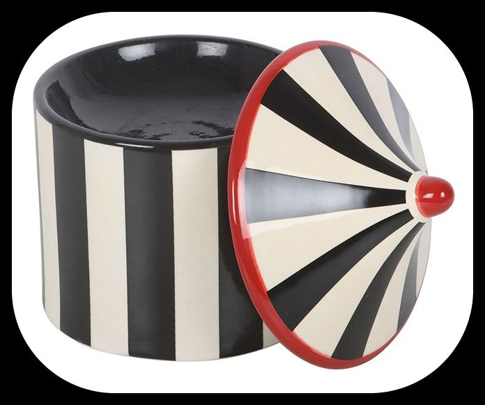 Black Striped Circus Tent Oil Burner Boxed Brand new Ideal gift