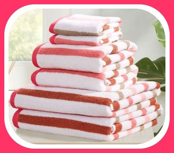 Amalfi 6 pc Towel Bale - Pink 100% premium BCI cotton yarn OekoTex 100 certified