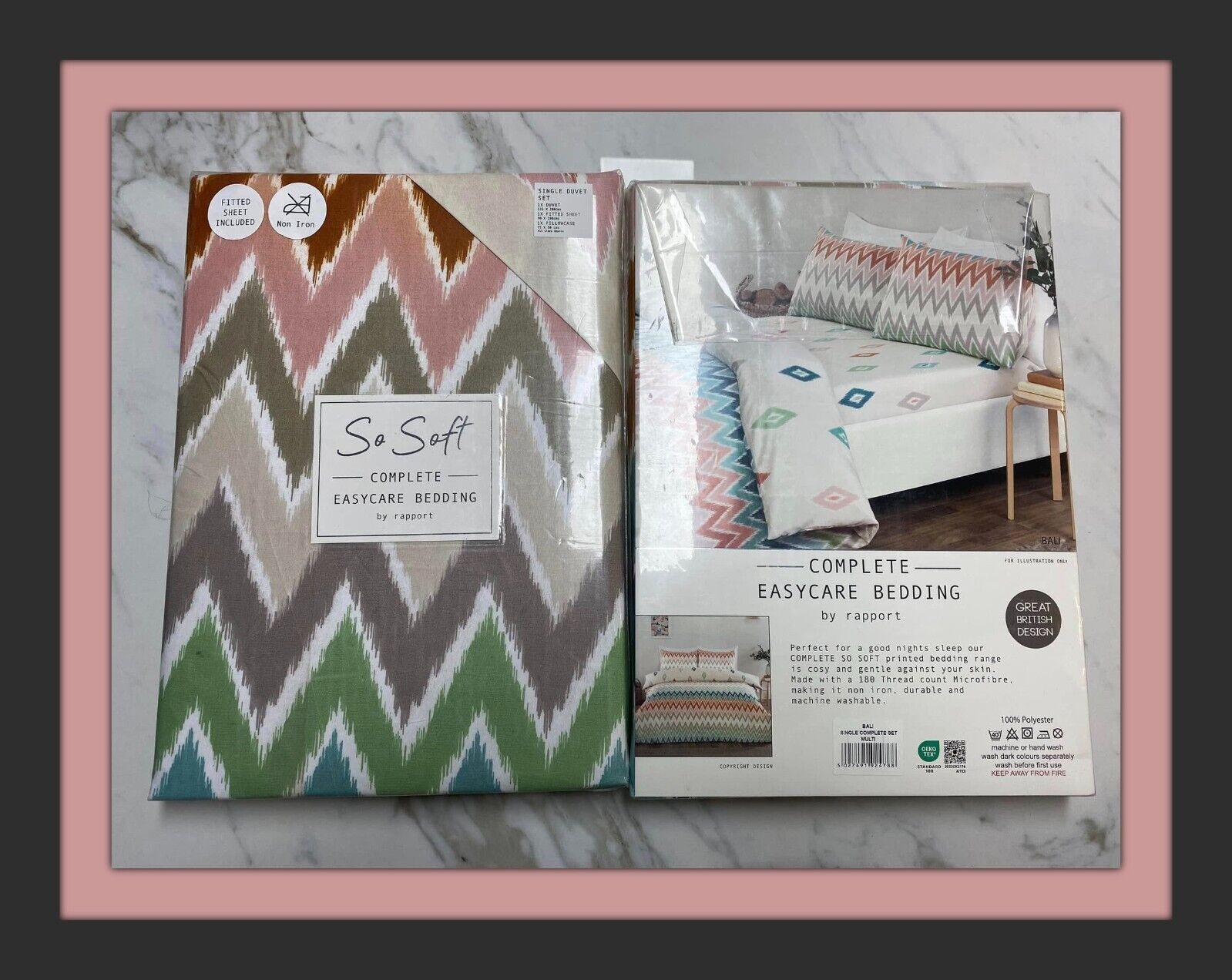 Single Bali Complete Bedding Set with a fitted sheet, reversible, New, Sealed