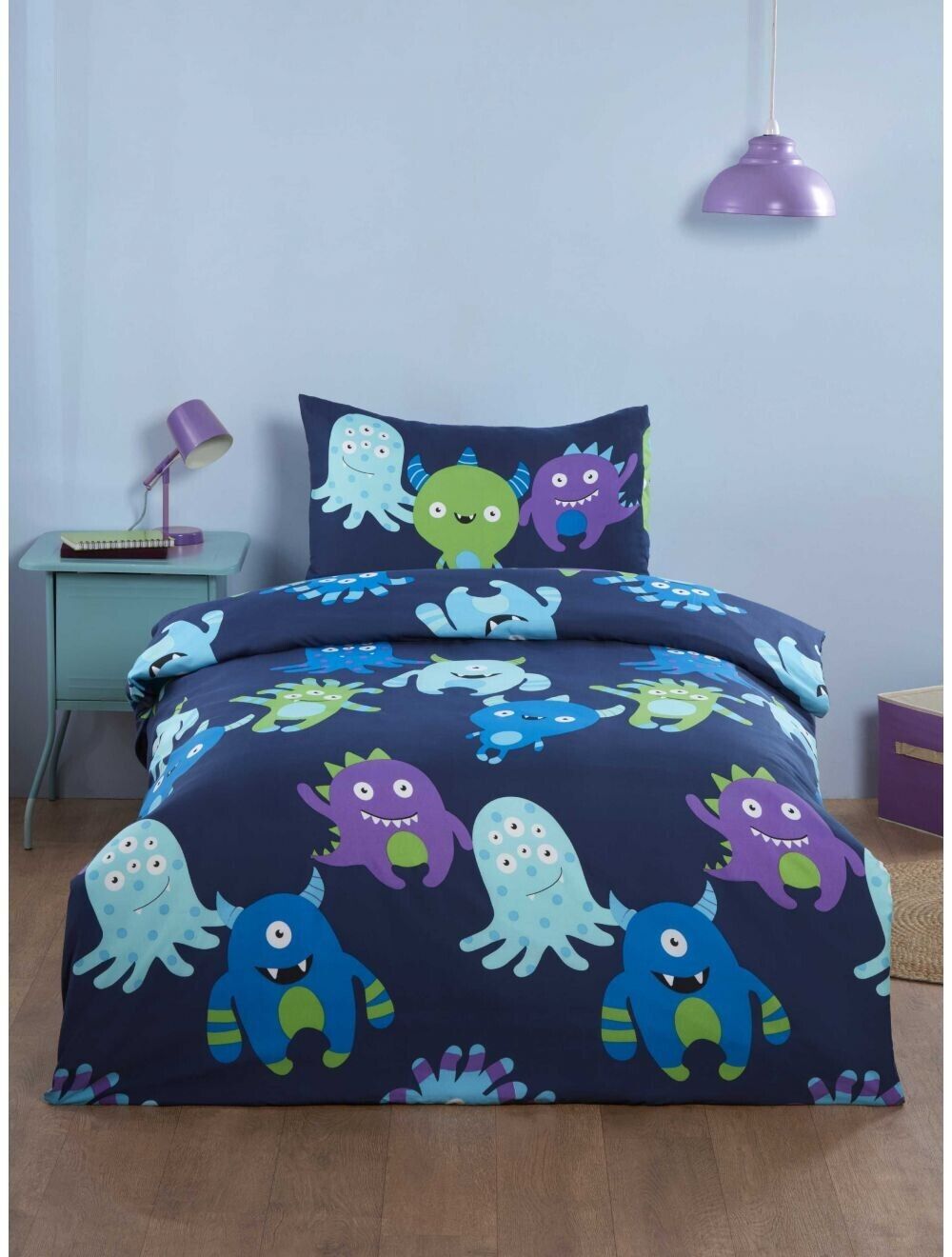 Monster Single Duvet set . Popperstud fastening.