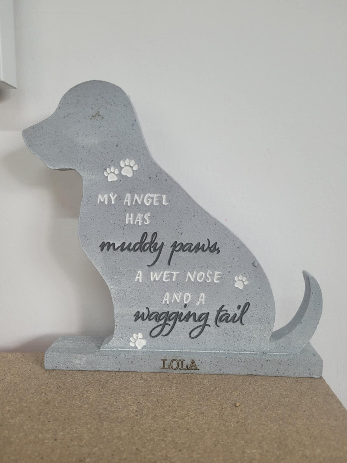 Personalised Dog Memorial Stone engrave 1 line on the base upto 30 letters