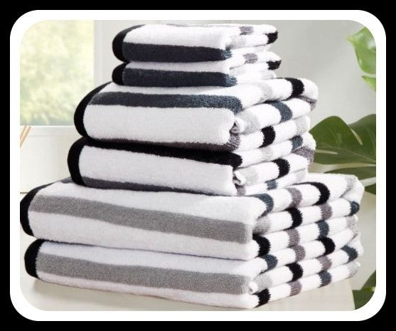 Amalfi 6pc Towel Bale - Black 100% premium BCI cotton yarn OekoTex 100 certified