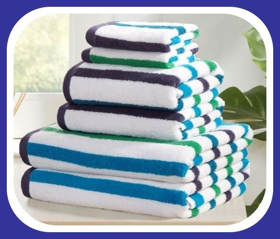 Amalfi 6 pc Towel Bale - Blue 100% premium BCI cotton yarn OekoTex 100 certified