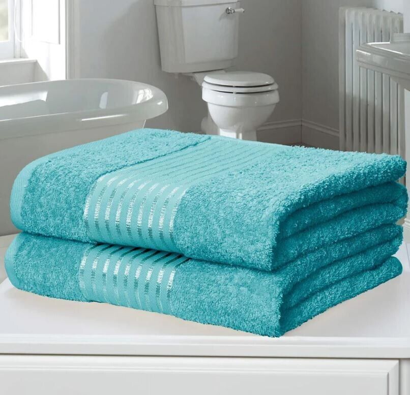 Windsor Bath Sheets - Turquoise Pair L140 x 90cm. Brand new