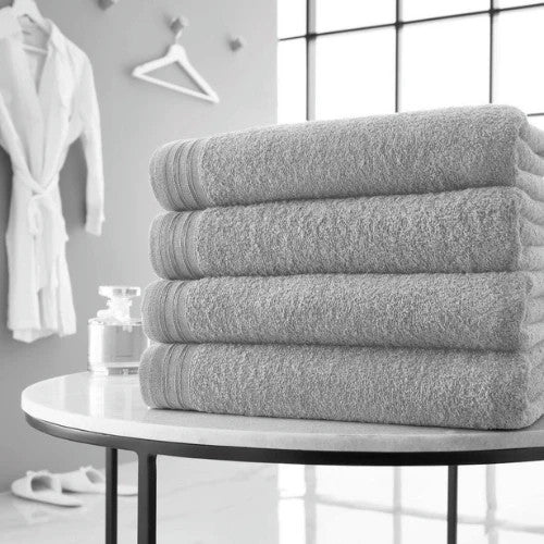 Pair of Luxury Wilsford Cotton Bath Sheet Silver 100% Pure Luxury Cotton