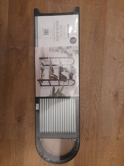4 Tier Shoe Rack Colour will vary (between grey or black).