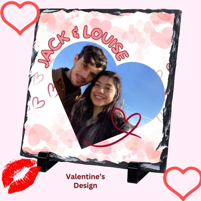 Valentine Rock Slate Frame Personalise up to 20 characters.